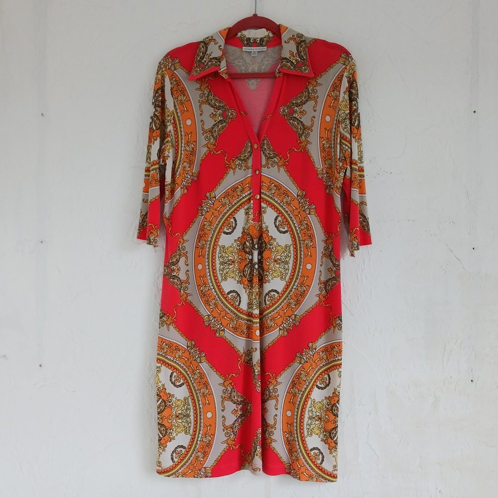Sandra Darren 3/4 Sleeve Shift Dress SZ 14